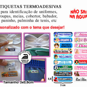Etiqueta Personalizada - Termocolante P (3x0,8cm) 50 unidades