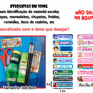Etiqueta Personalizada - Adesiva vinil (3x0,8cm) 50 unid
